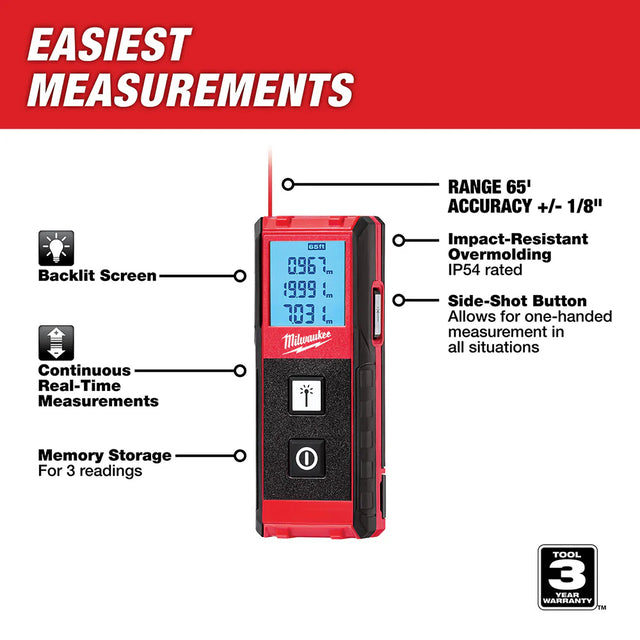 Milwaukee 65' Laser Distance Meter