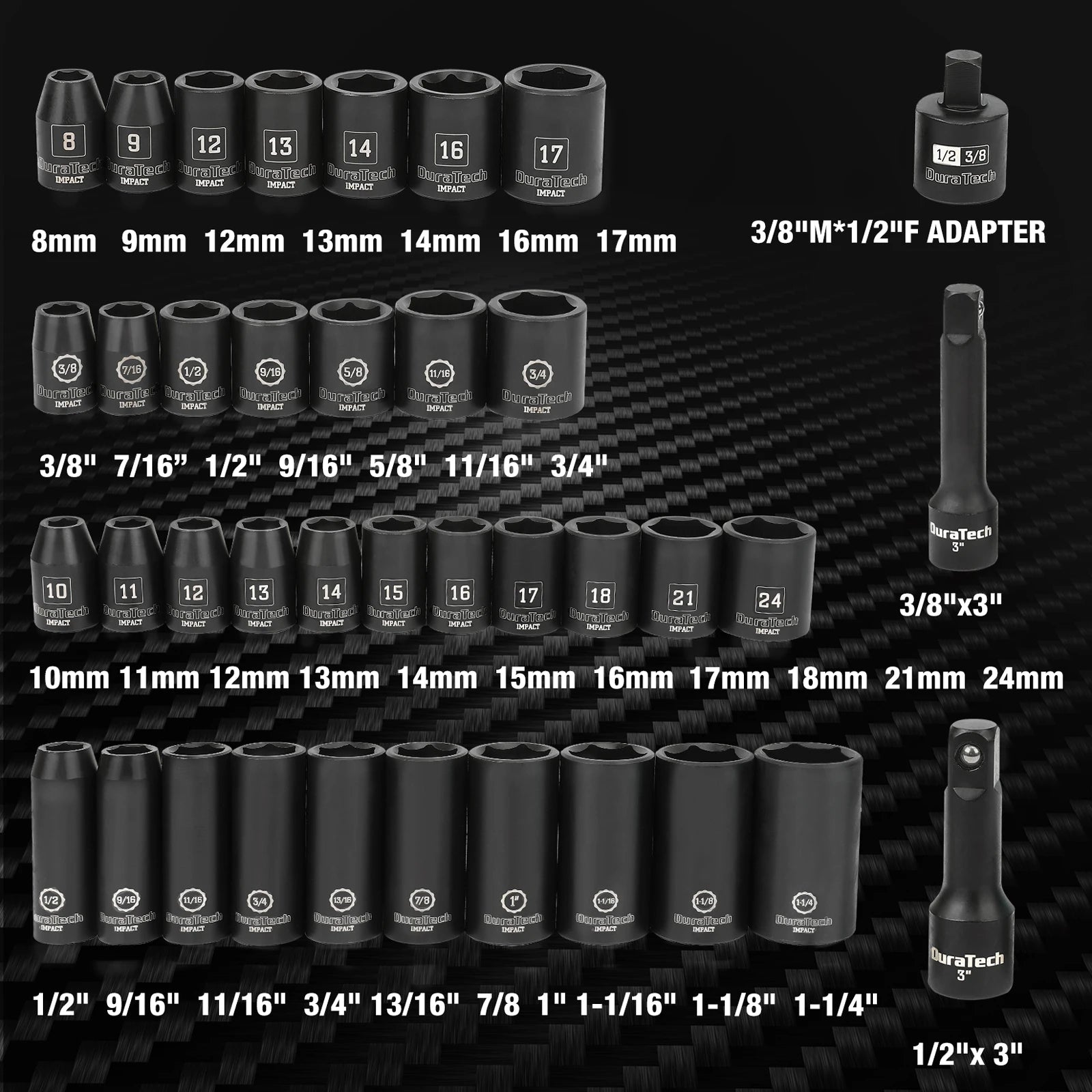 DURATECH 38 Piece Impact Socket Set