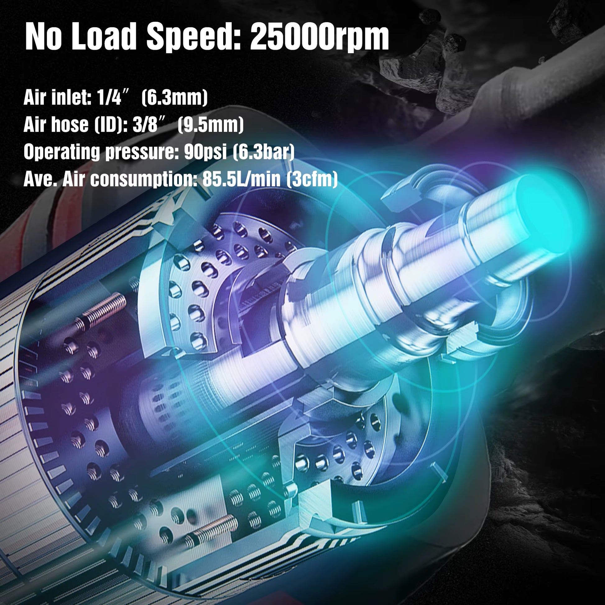 WORKPRO 1/4 Pneumatic Die Grinder