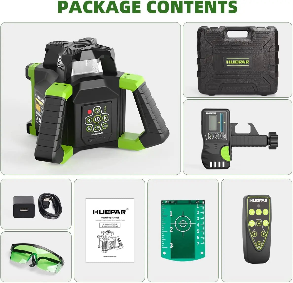 Huepar Green Beam Rotary Laser Level