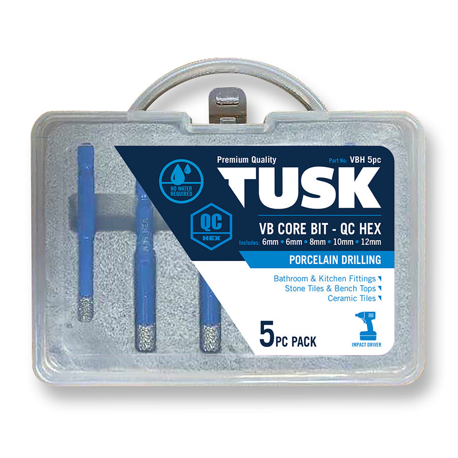 TUSK Tools Vacuum Braised Core Bit QC Hex