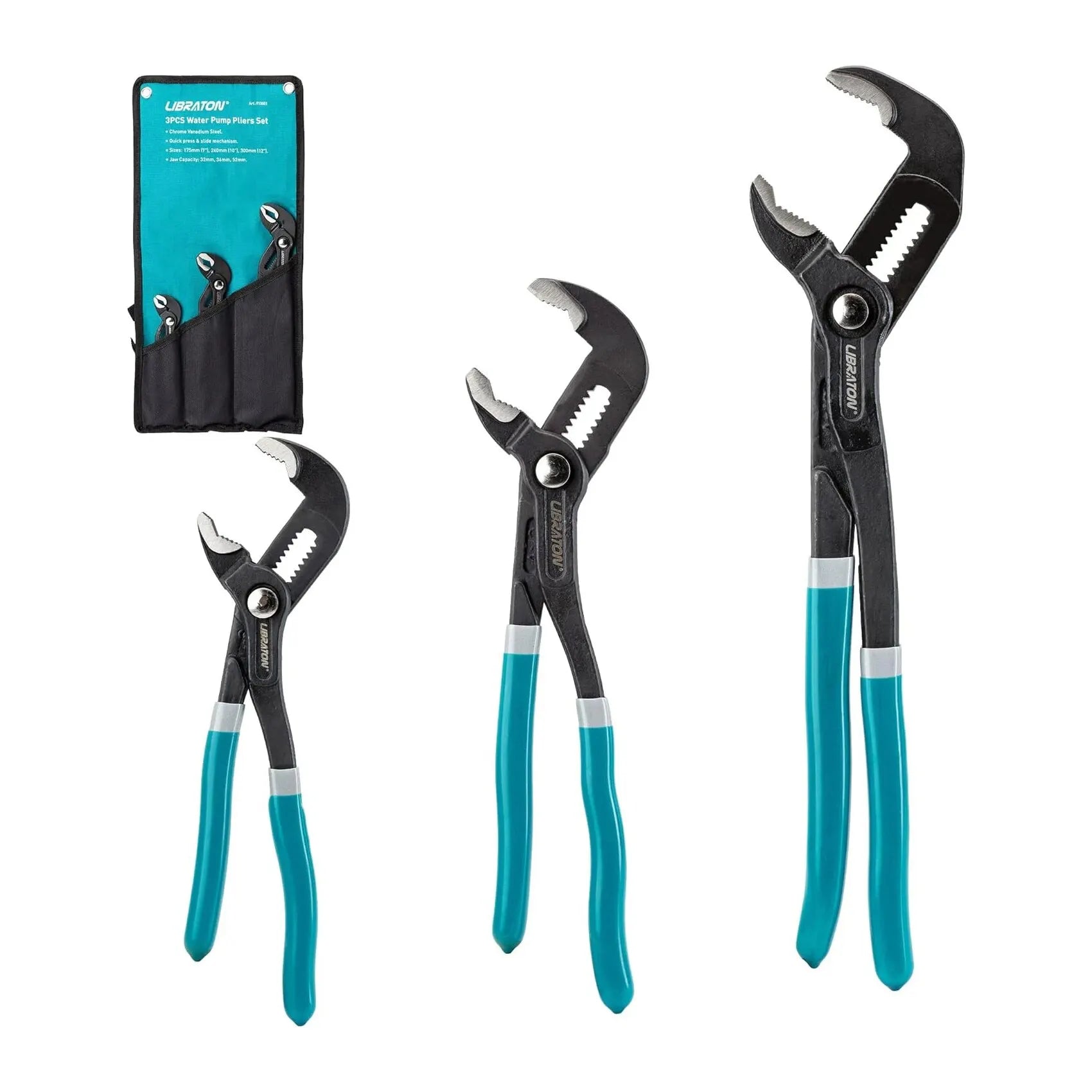 LIBRATON 3 Piece Plumbers Grips Set