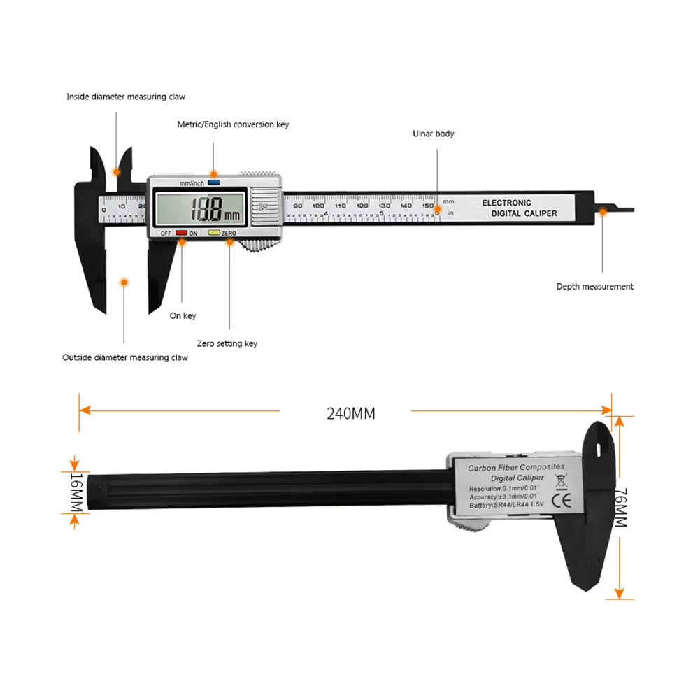 PRECISE Tools Digital Vernier Calipers 