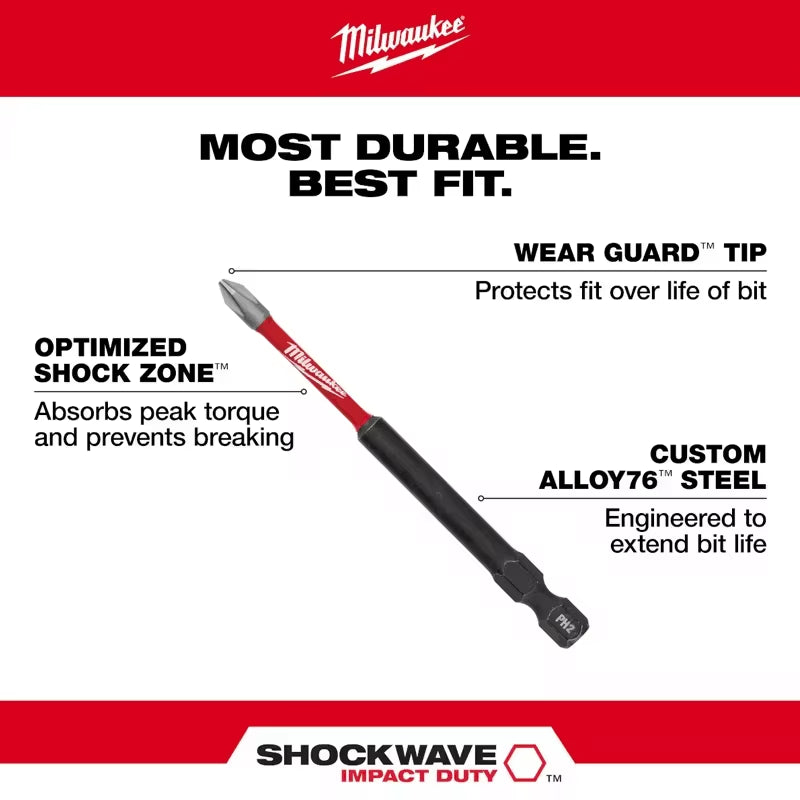 Milwaukee SHOCKWAVE Phillips Head Impact Bits