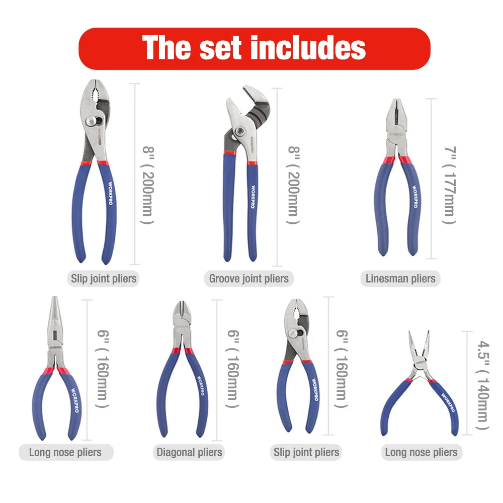 WORKPRO 7 Piece Pliers Set