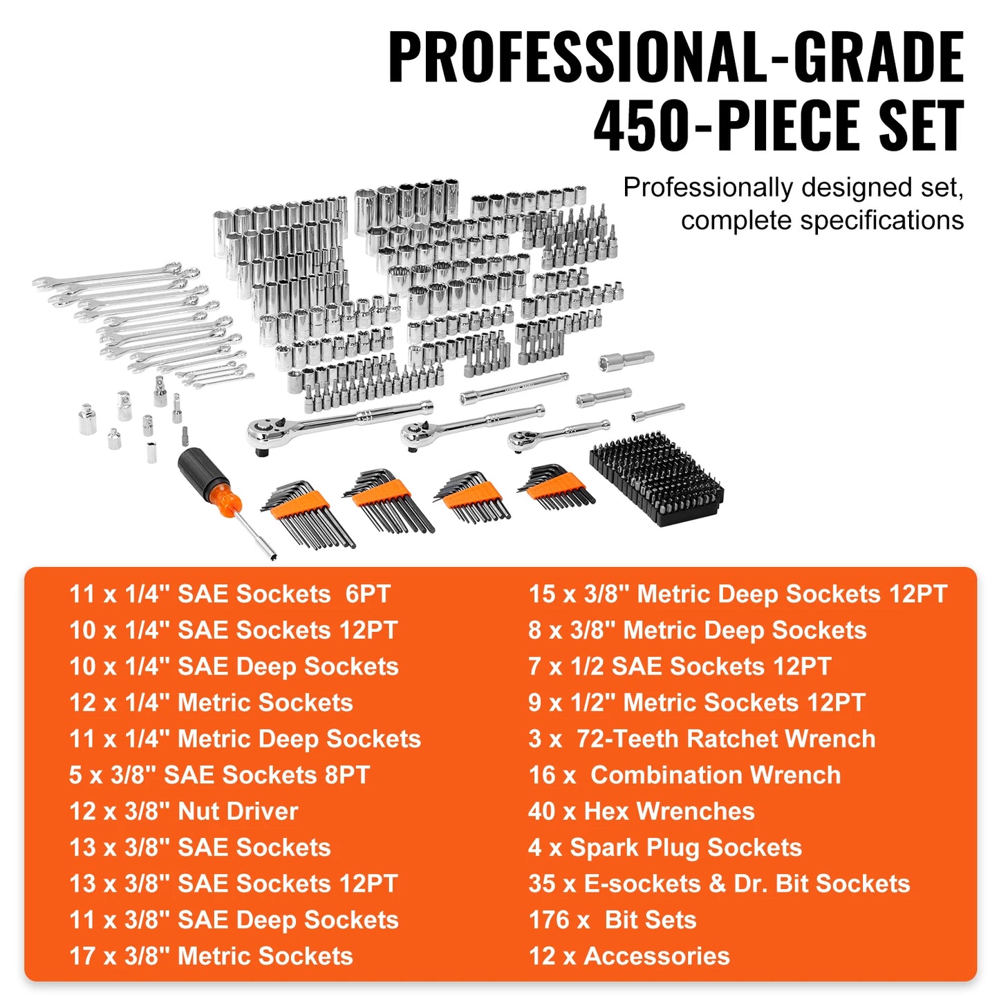 450 Piece Vevor Mechanics Toolkit