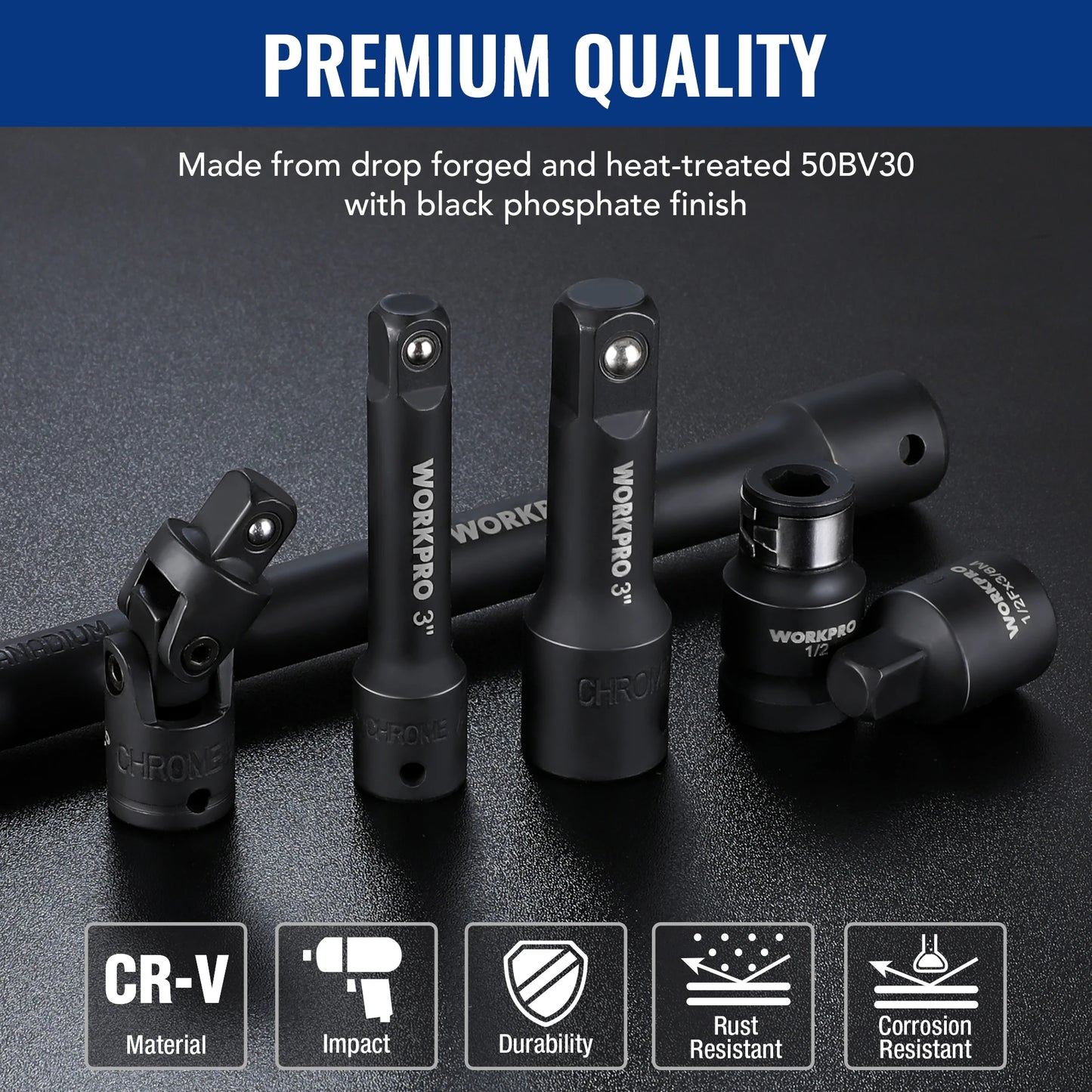 WORKPRO 18 Piece Socket Accessory Set 