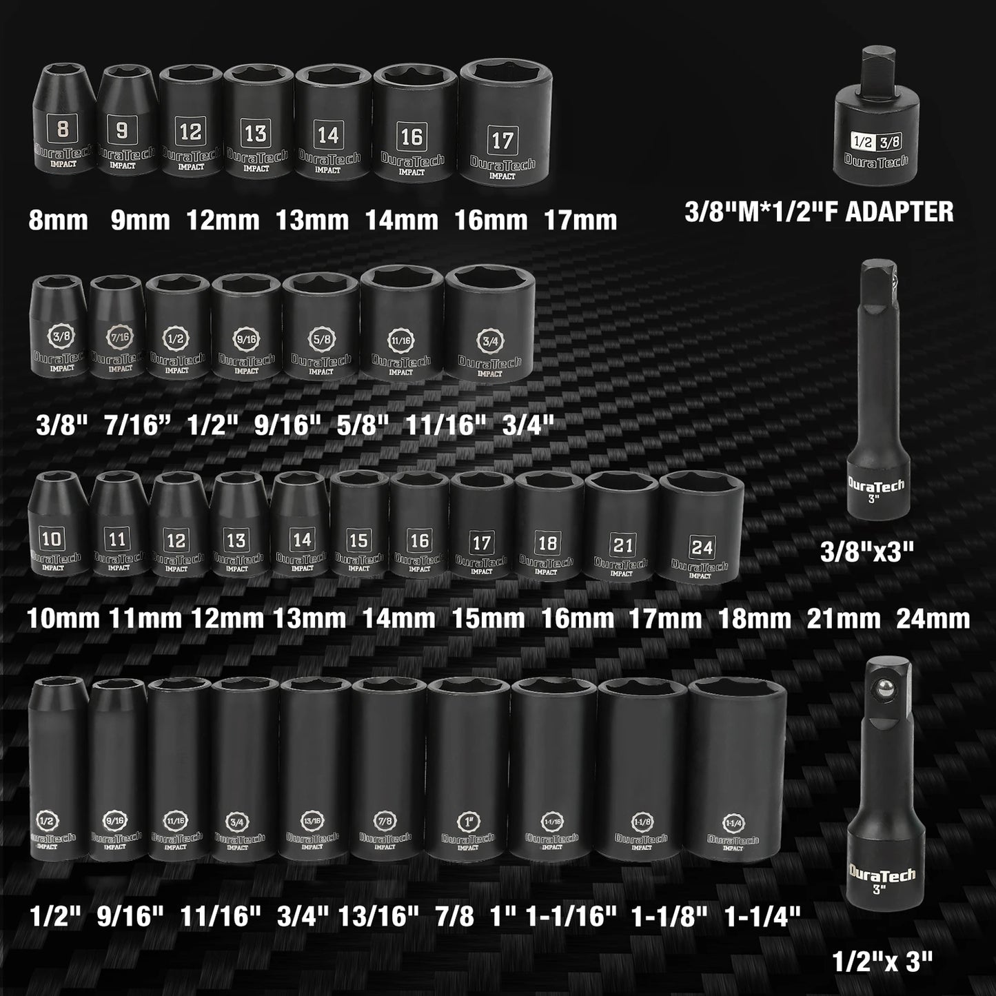 DURATECH 38 Piece Impact Socket Set