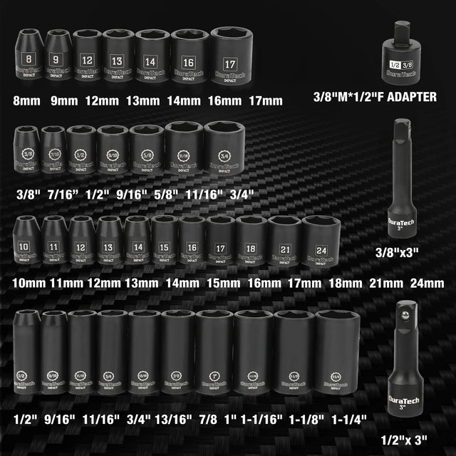 DURATECH 38 Piece Impact Socket Set