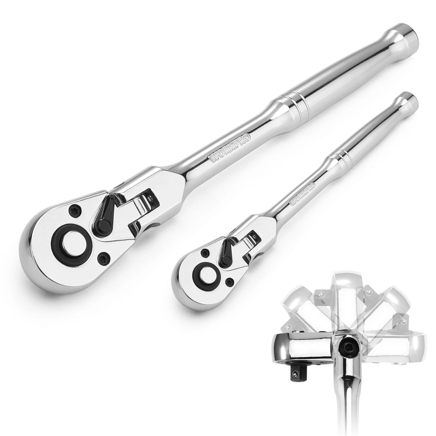 WORKPRO 2 Piece Flex Head Ratchet Set 