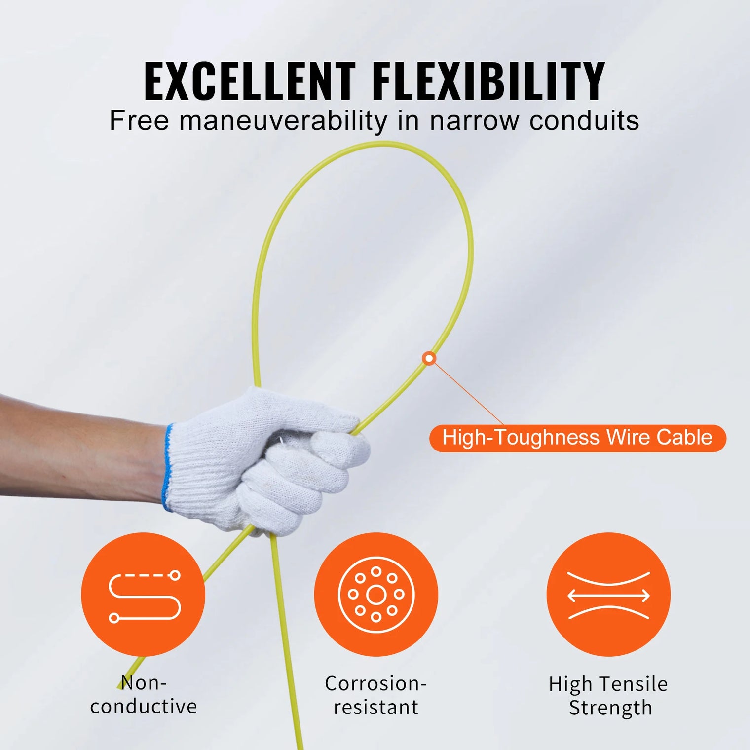 VEVOR 30M Fibreglass Fish Tape