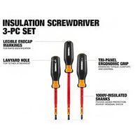 TOUGHBUILT 3 Piece 1000V Insulated Screw Driver Set 