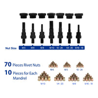 WORKPRO 70 Piece 15" Rivet Nut Setter Kit 