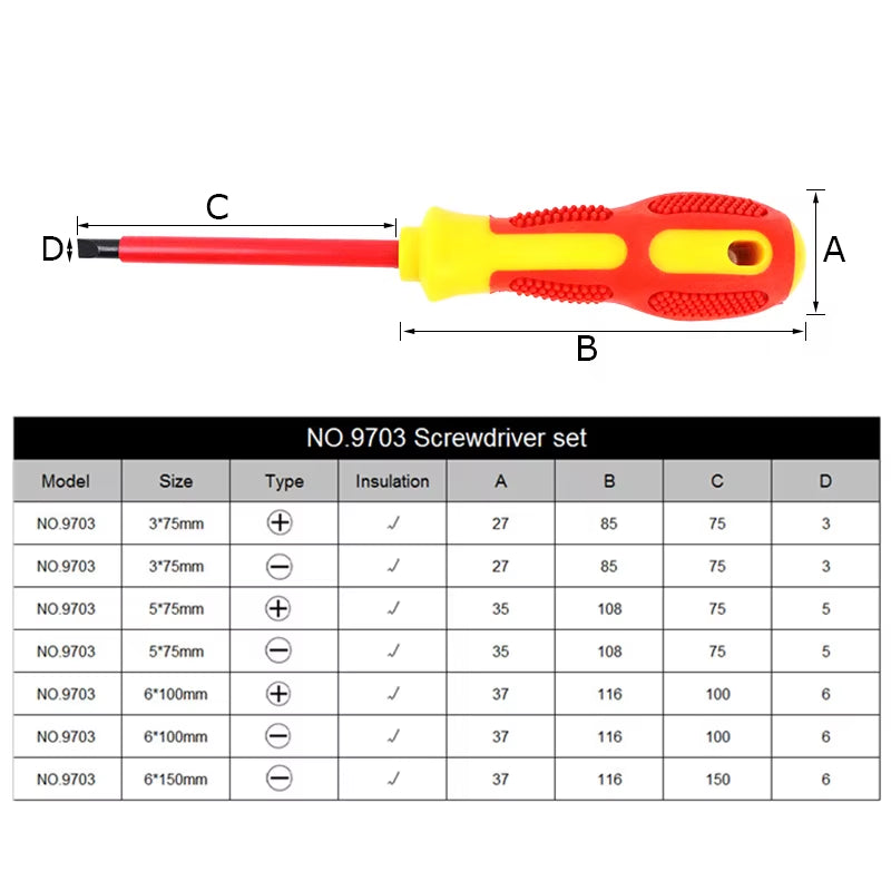 1000v 7 Piece Insulated Screwdriver Set 