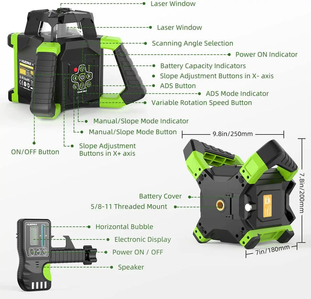 Huepar Green Beam Rotary Laser Level