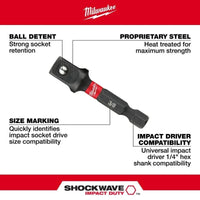 Milwaukee SHOCKWAVE Impact Socket Adapters