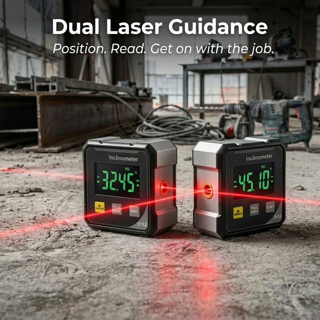 The Tradesmans & DIYer's Pro Digital Angle Finder + Dual Laser Alignment